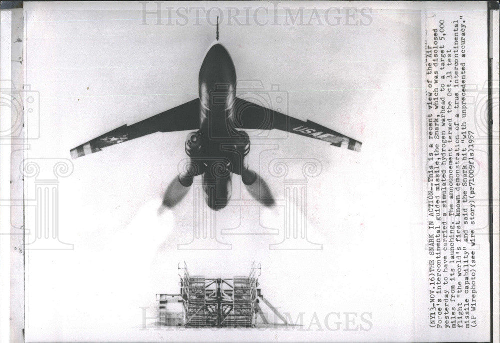 1957 Press Photo Air Force Intercontinental Guided Missile, Snark - Historic Images