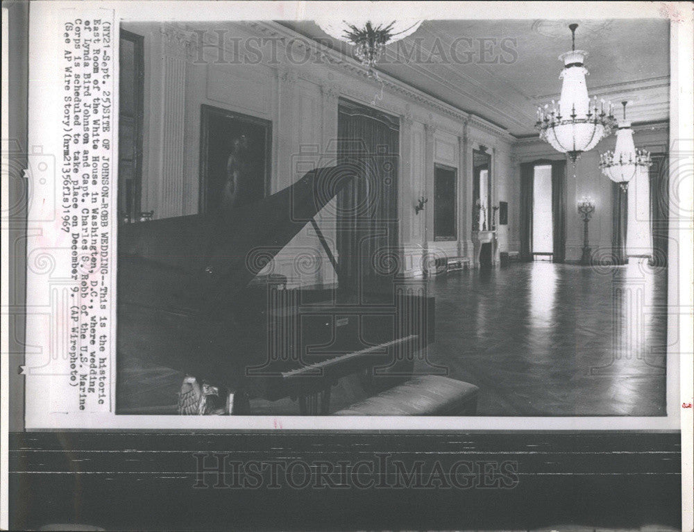 1967 Press Photo East Room of White House Where Daughter of Pres Johnson to Wed - Historic Images