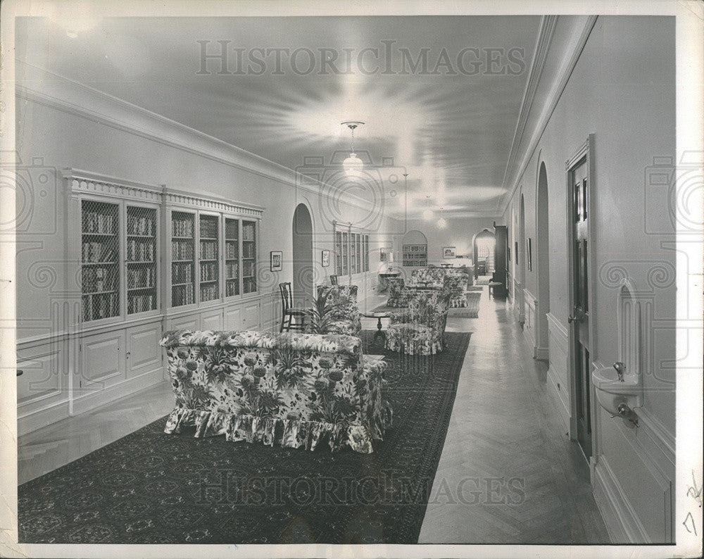 1952 Press Photo Top floor center  hall in the rebuilt White House. - Historic Images