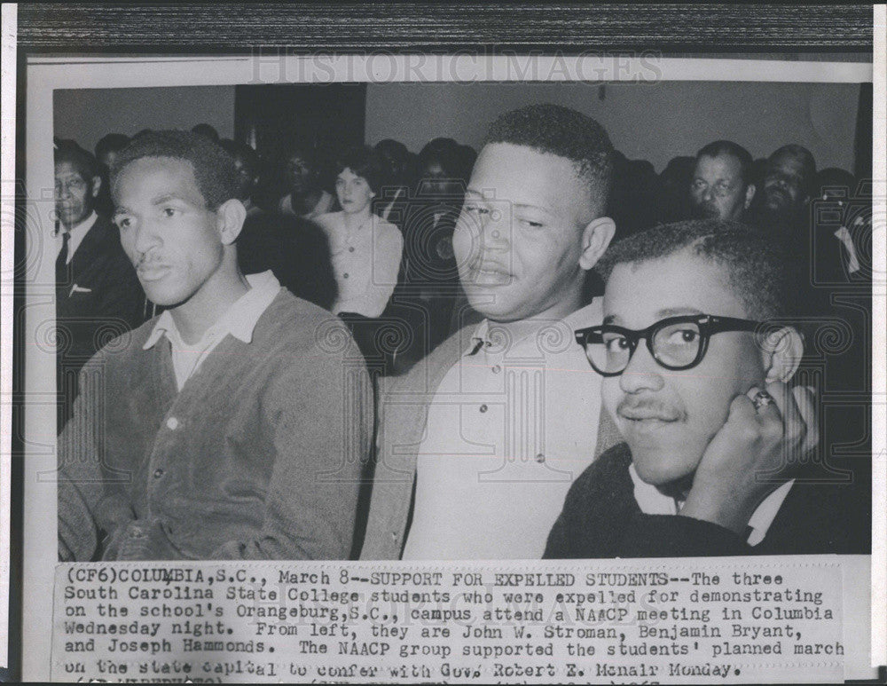 Press Photo South Carolina State College Students Expelled For Demonstrating - Historic Images