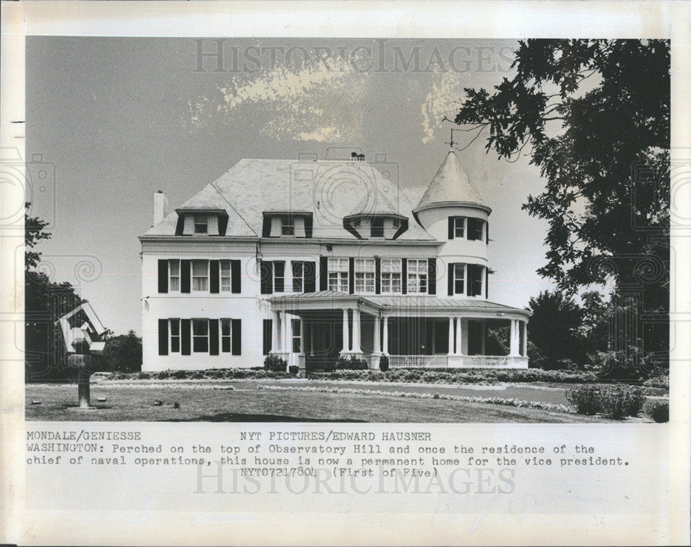 1978 Press Photo The Permanent Home Of The Vice President And His Family - Historic Images