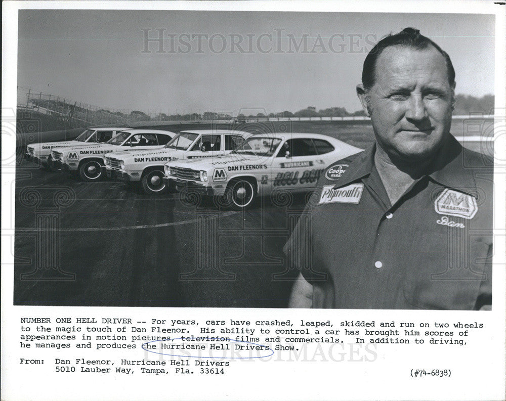 1974 Press Photo Dan Fleenor, manager and producer of the Hurricane Hell - Historic Images