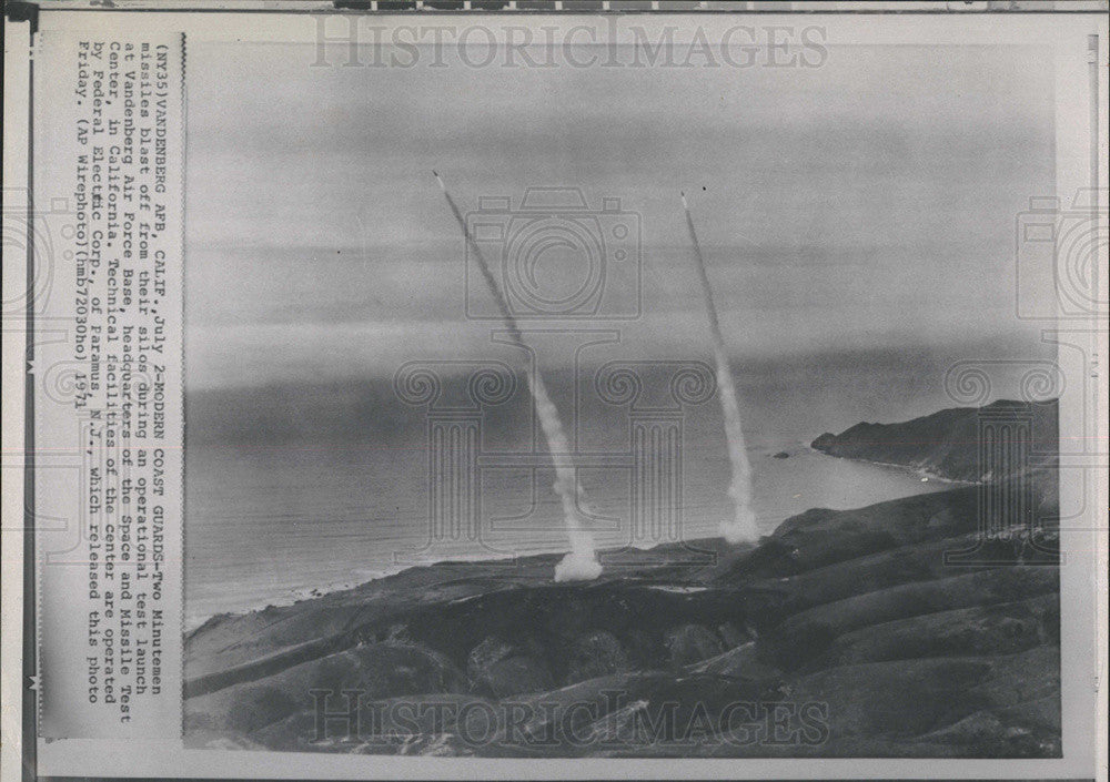 1971 Press Photo Minutemen Missiles, Vandenberg Air Force Base - Historic Images