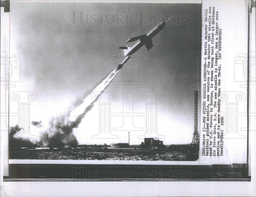 1956 Press Photo Martin Matador TM-61B Tactical Guided Missile - Historic Images