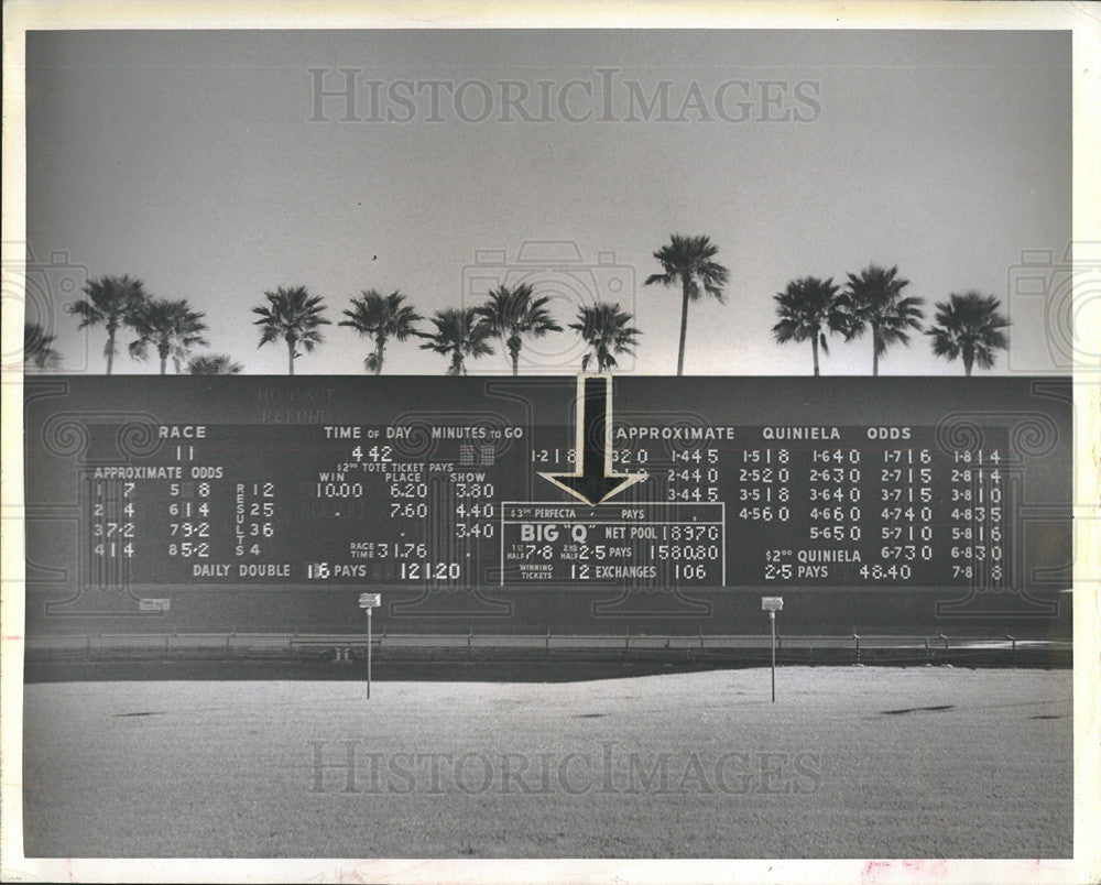 1967 Press Photo Big Q Oddsboard - Historic Images