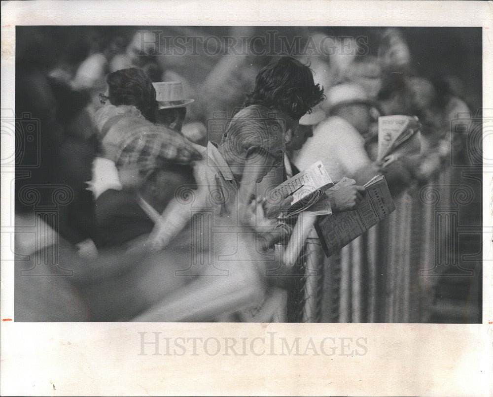 1974 Press Photo Rail birds at the Race Track - Historic Images