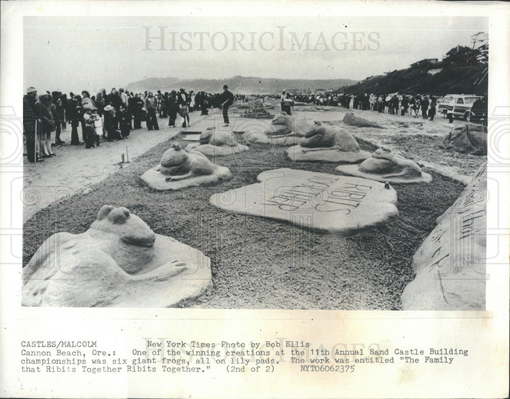 1975 Press Photo 11th Annual Sand Castle Building Championships - Historic Images