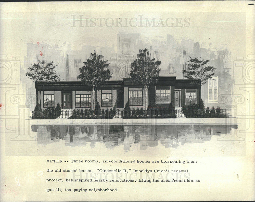 Press Photo Drawings for new homes in Brooklyn, NY - Historic Images