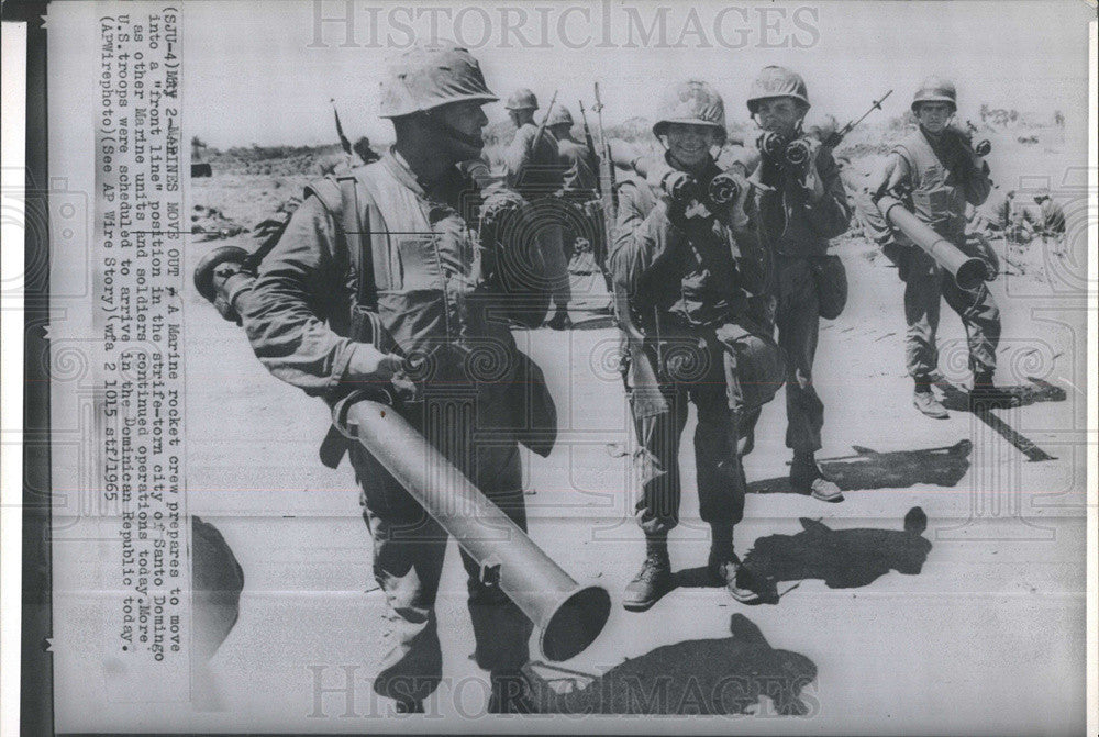 1965 Press Photo Marines move Out of Santo Domingo - Historic Images