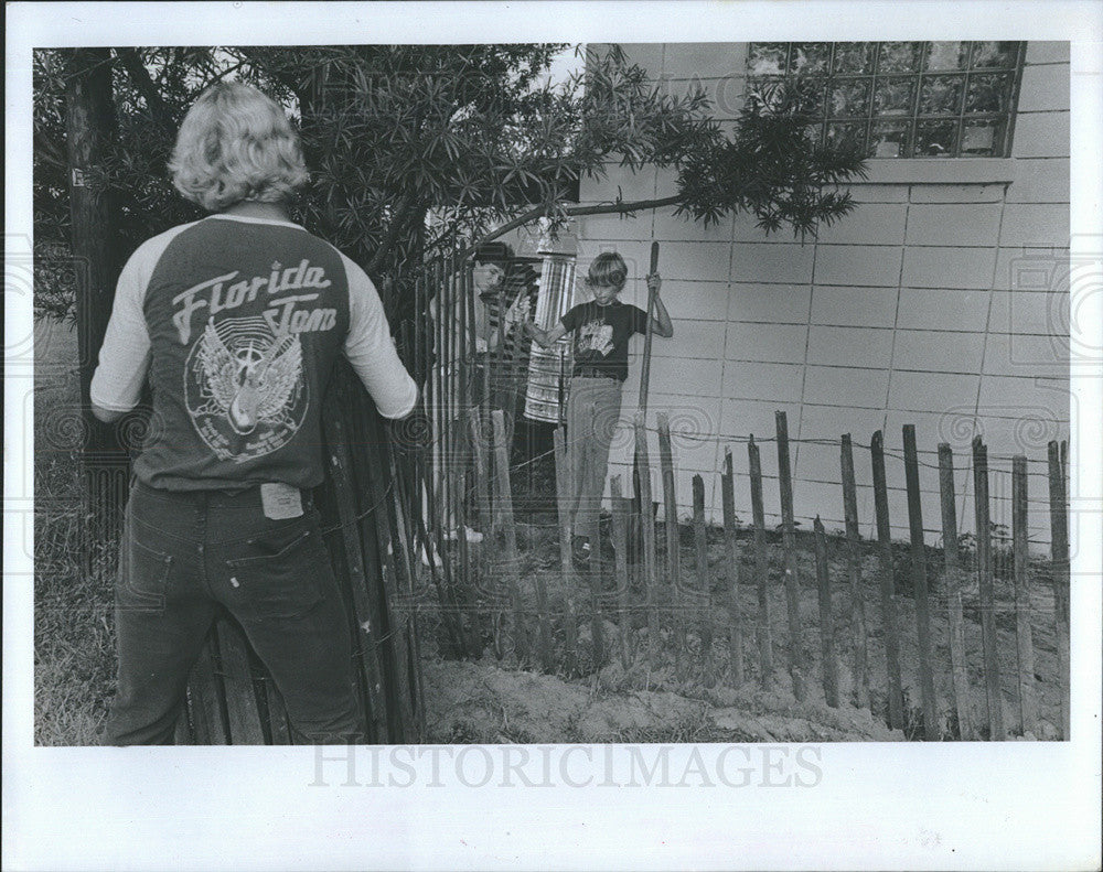 Press Photo Two boys and a counselor at San Antonio Boys Village - Historic Images