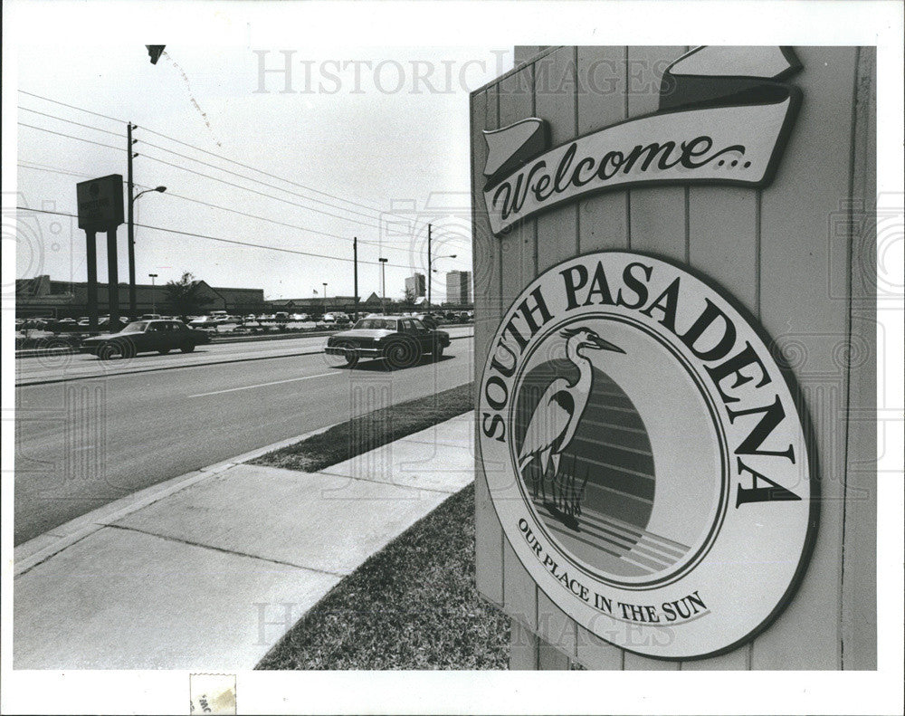 1991 Press Photo South Pasadena Sign - Historic Images