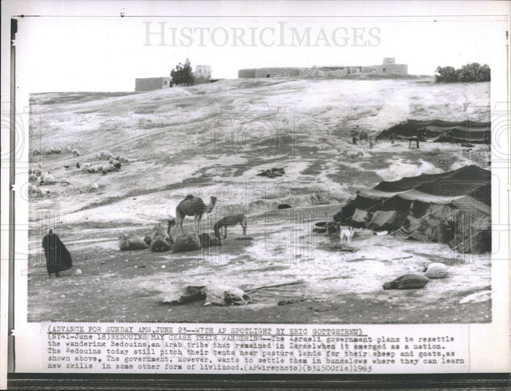 1965 Press Photo Bedouins an Arab Tribe to be Relocated - Historic Images