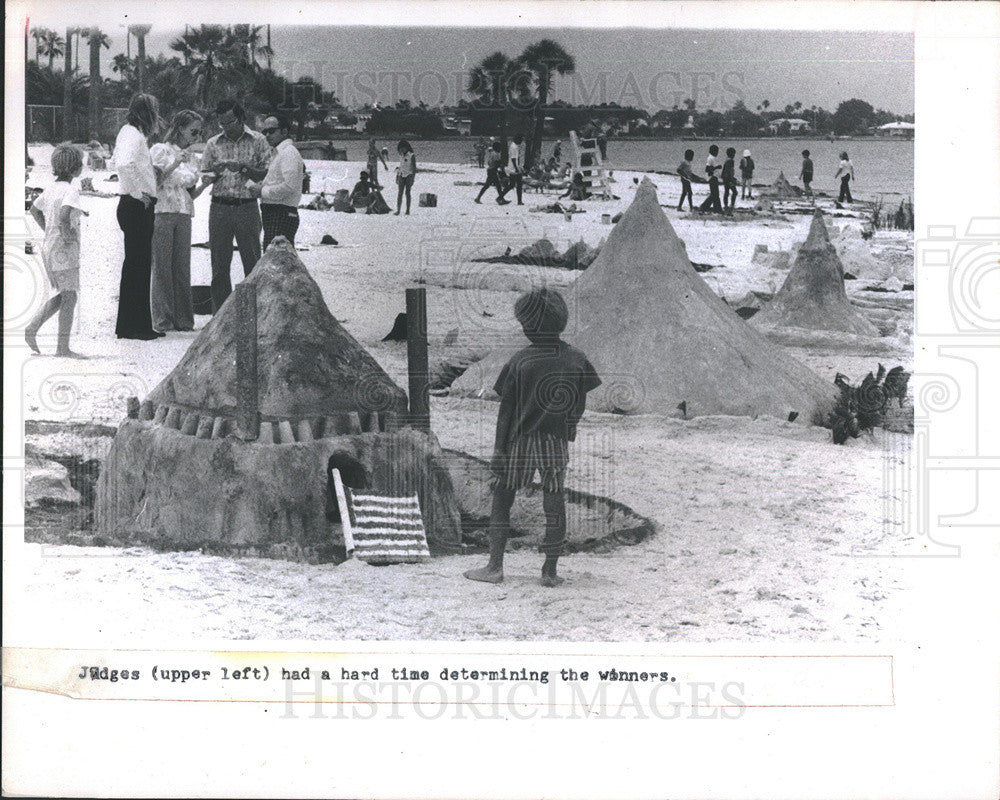 1973 Press Photo Sand Castle Competition - Historic Images