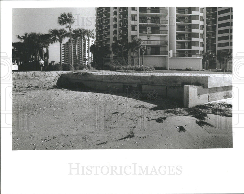 1987 Press Photo Sand Key Beach in Clearwater - Historic Images