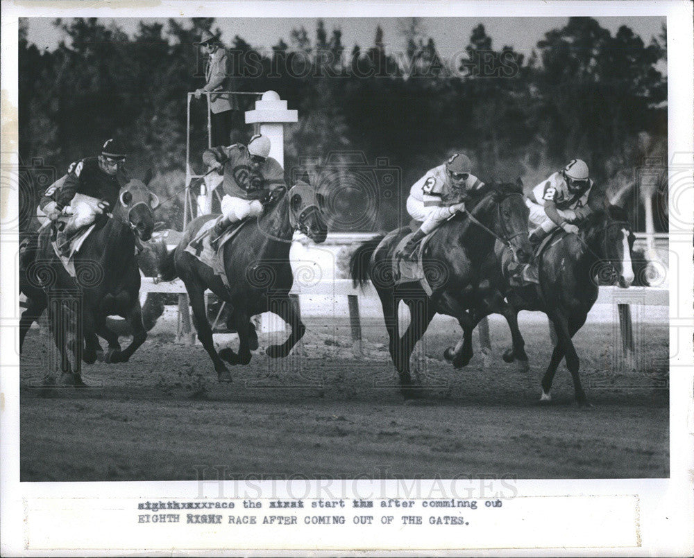 1976 Press Photo Coming out of the gates at Florida Downs. - Historic Images