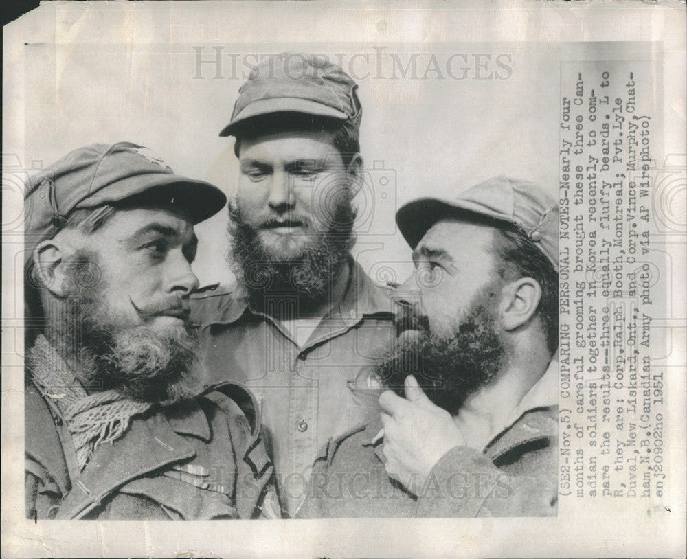 1951 Press Photo L to R; Corp. Ralph Booth, Pvt. Lyle Duval &amp; Corp. Vince Murphy - Historic Images