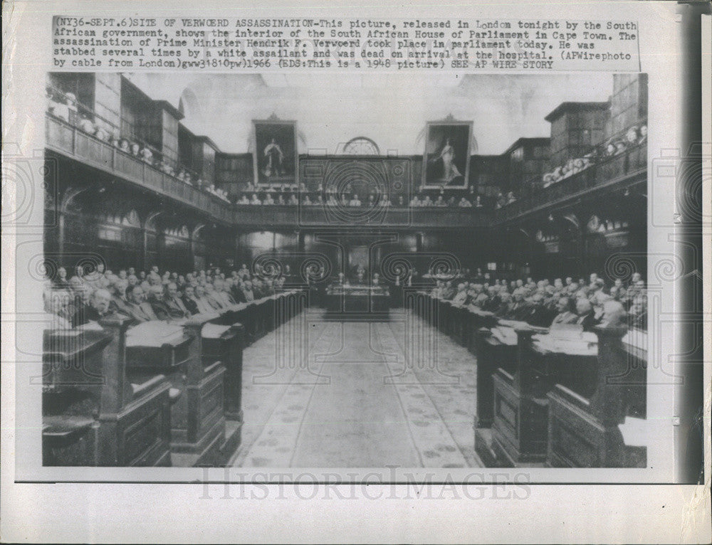 1948 Press Photo South Africa House Of Parliament Building Interior In Cape Town - Historic Images