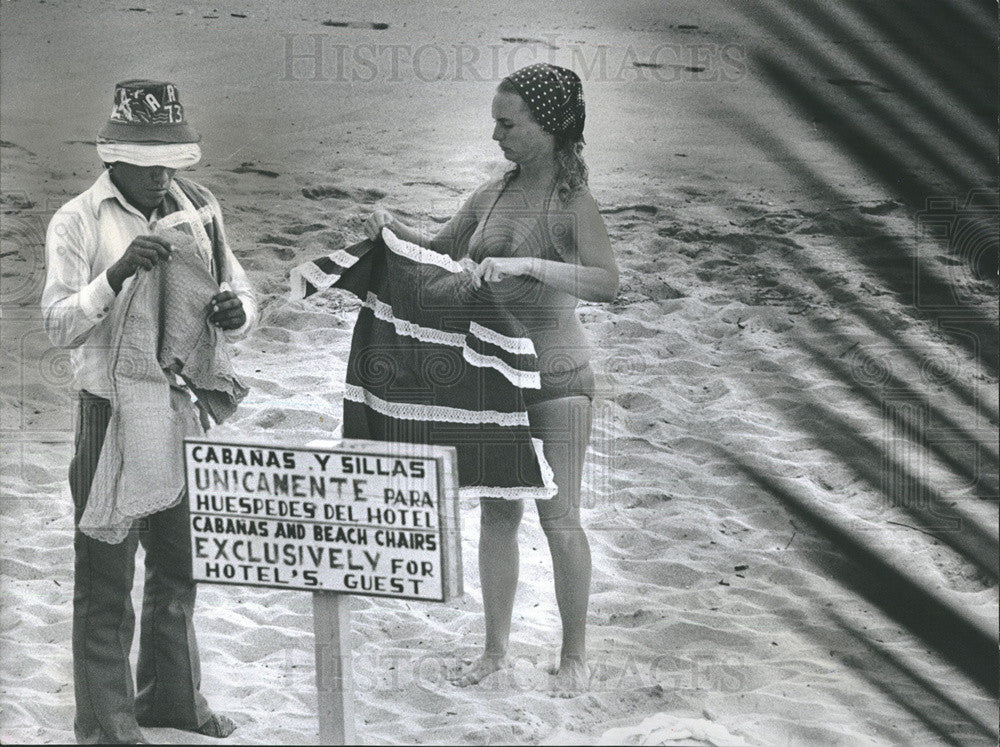 1973 Press Photo Mazatlan Mexican Beach - Historic Images