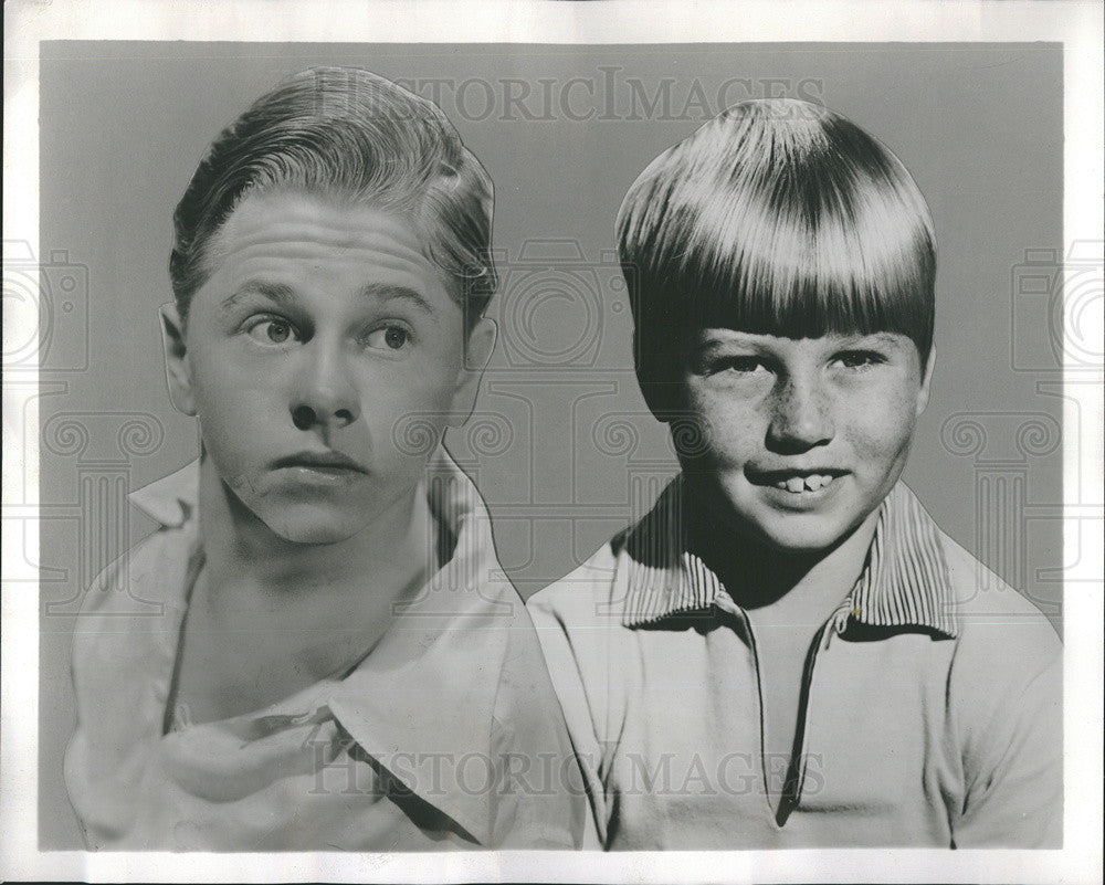 1959 Press Photo Actors Mickey Rooney Teddy Rooney As Children Portraits - Historic Images