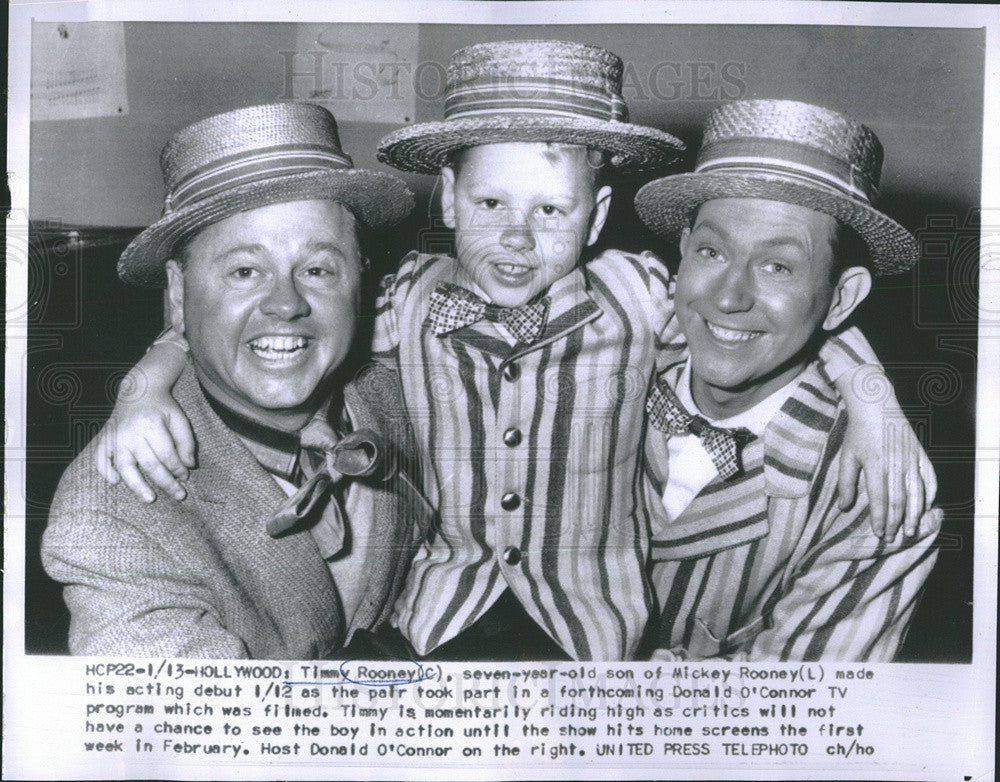 1955` Press Photo Timmy Rooney Son Of Mickey In Acting Debut Donald O&#39;Connor TV - Historic Images