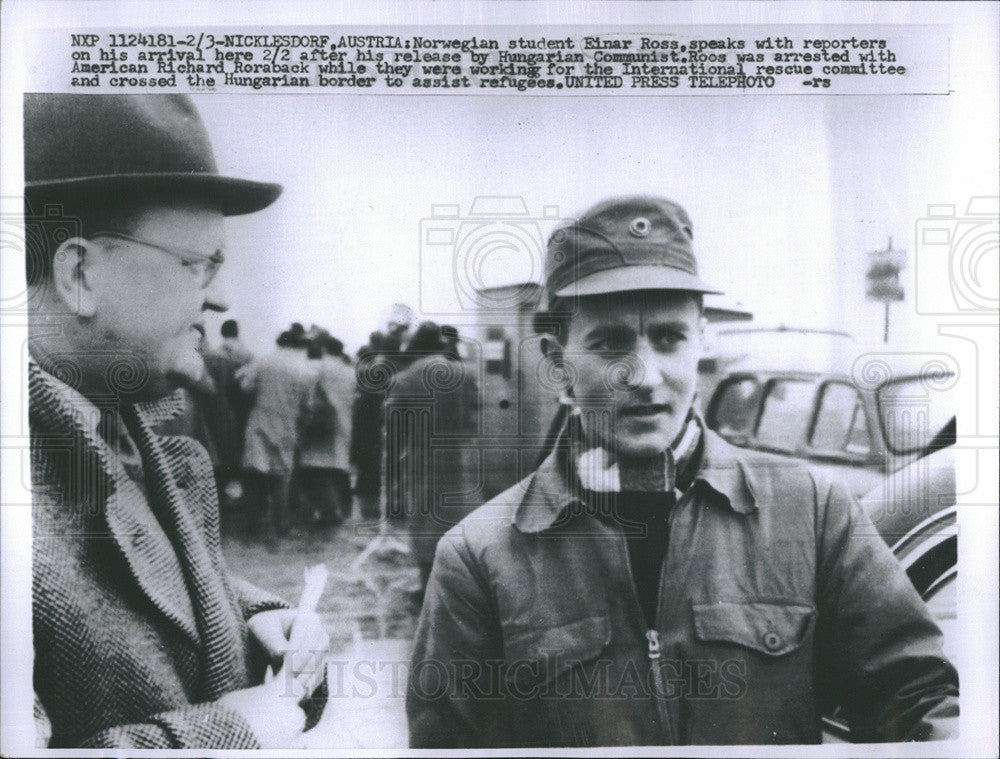 1957 Press Photo Norwegian Student Einar Ross After Release Hungarian Communists - Historic Images