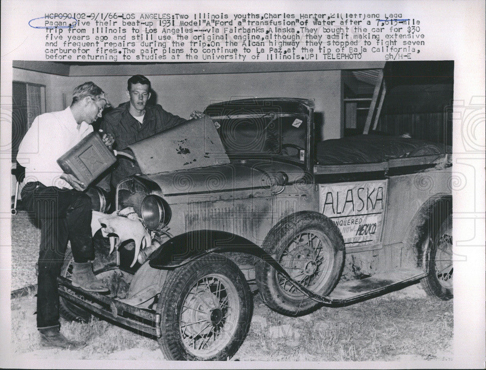 1966 Press Photo 1931 Model Ford On Long Trip Across Country - Historic Images