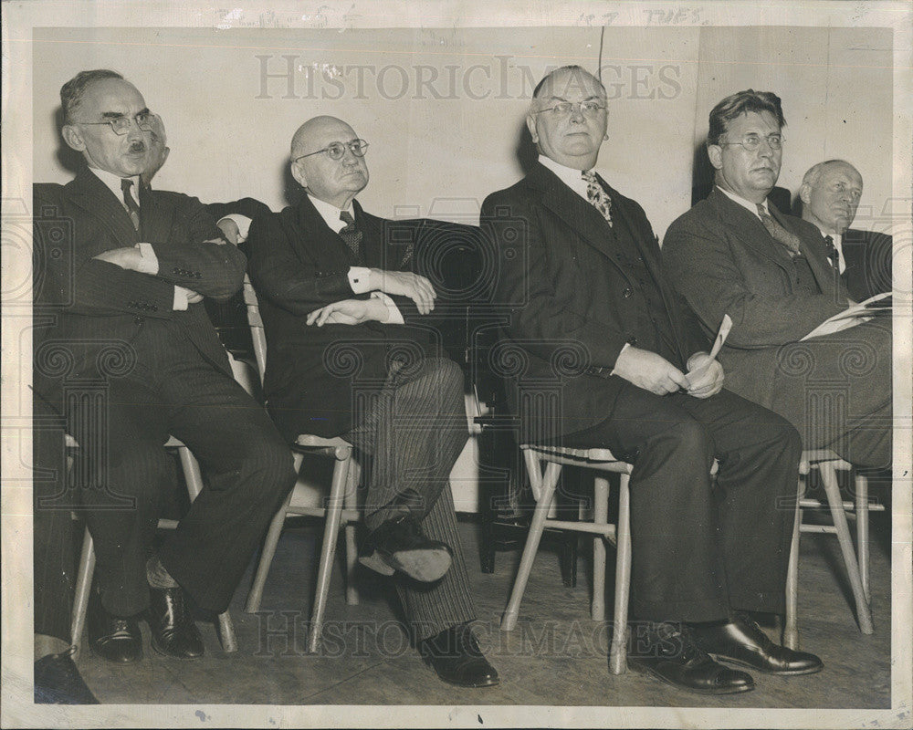 1939 Press Photo L to R; Hon Alexander, Hon Alabrune, Prof. J.J. Zmrhal, Prof. - Historic Images