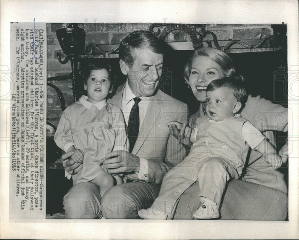 1965 Press Photo Patti Page Singer Husband Charles O&#39;Curran Director Family - Historic Images