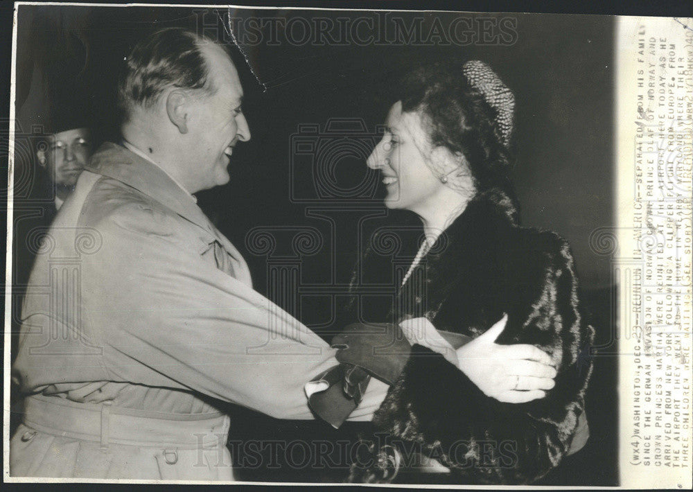 1940 Press Photo Royal Family of Norway Reunited In America - Historic Images