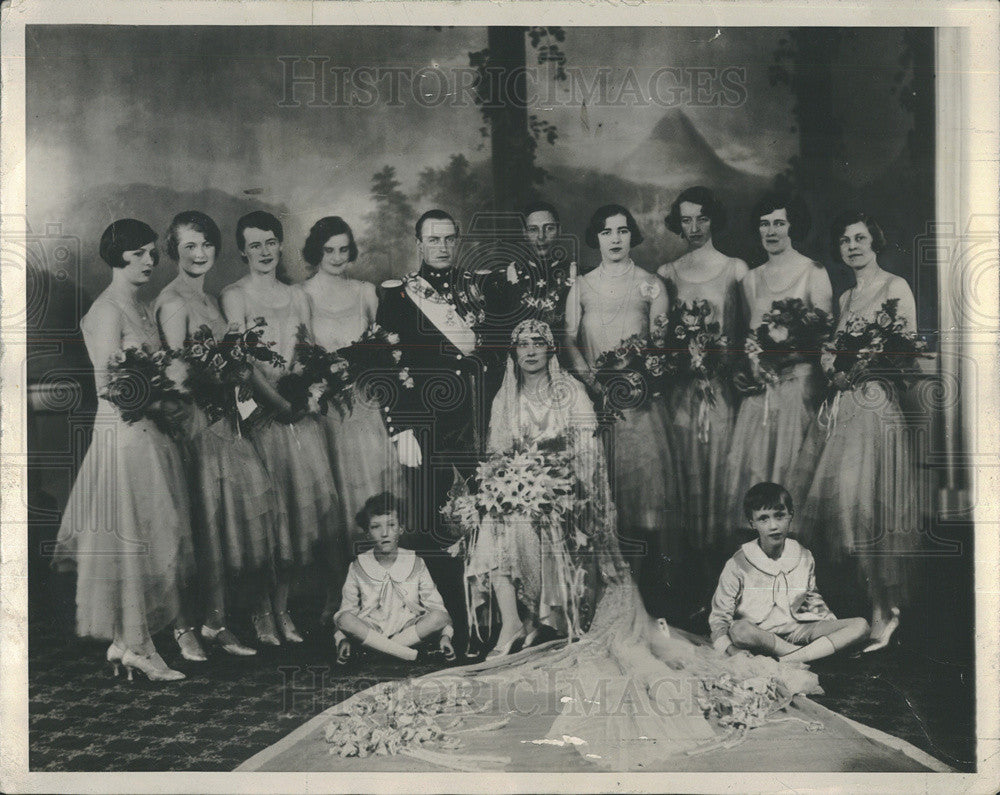1929 Press Photo Attendants of Royal Wedding Uniting Norway and Sweden in Oslo. - Historic Images