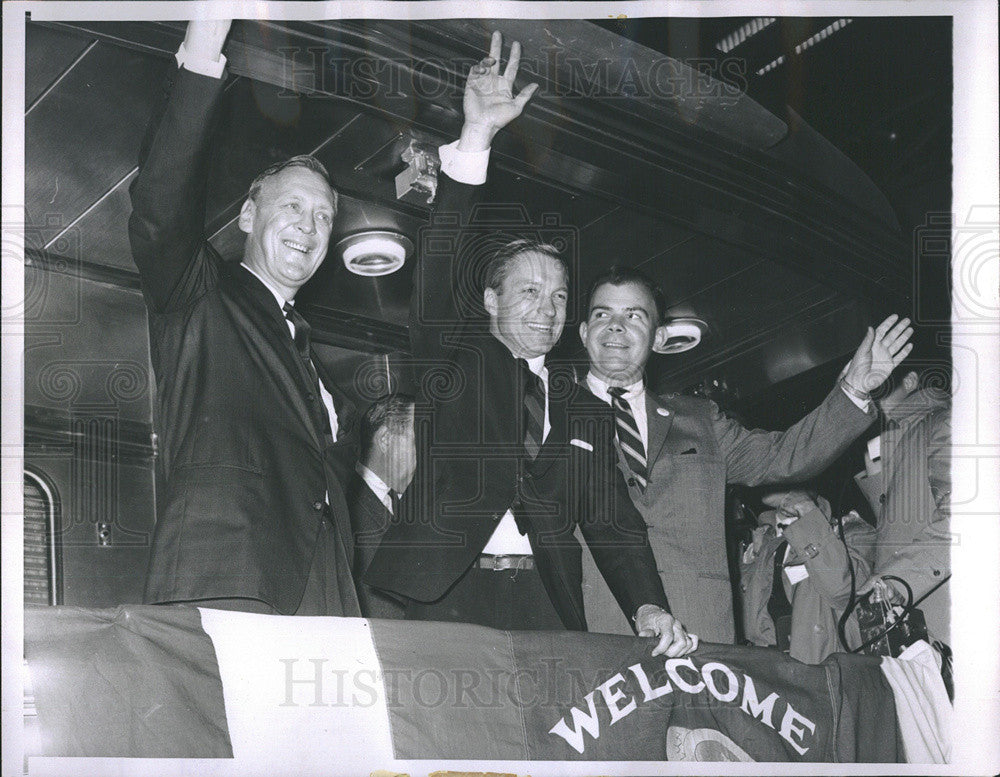 1966 Press Photo Charles Percy, Ray Page, Harris Rowe, Chicago - Historic Images