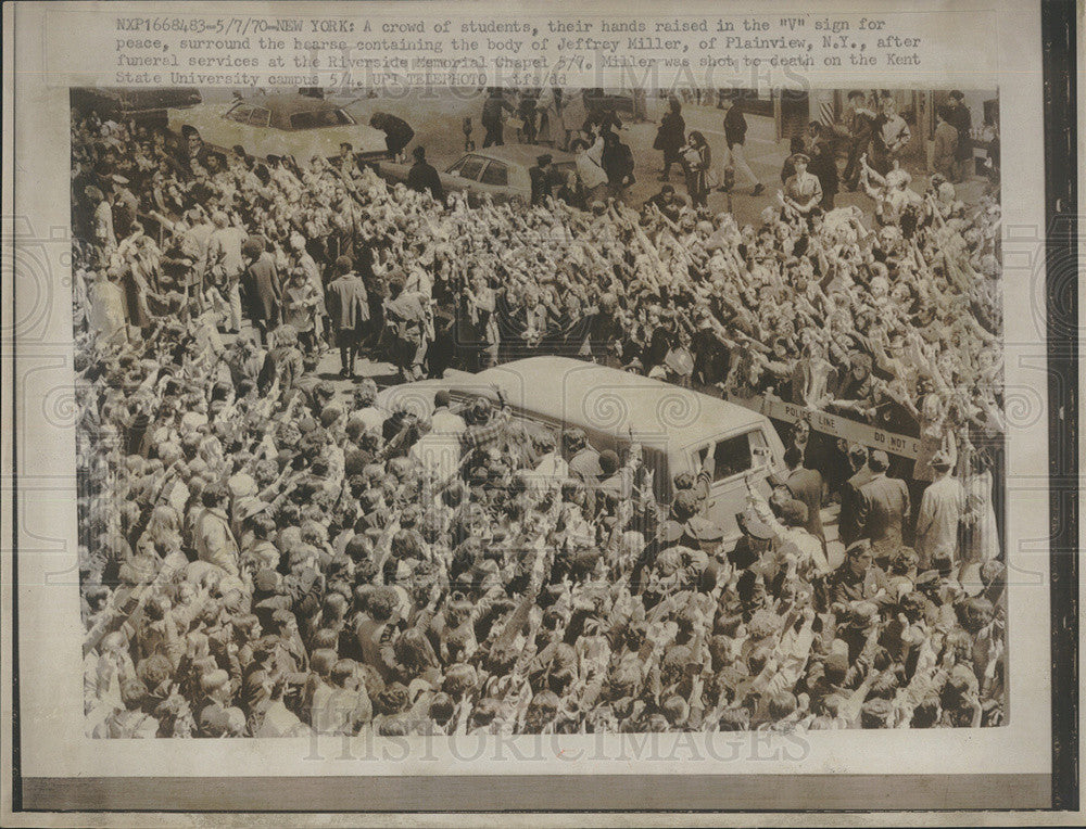 1970 Press Photo Funeral for Jeffrey Miller, slain at Kent State University. - Historic Images