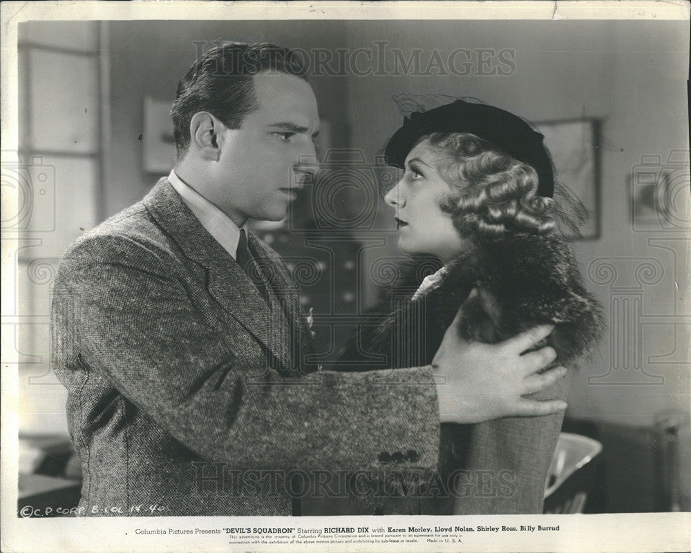 1936 Press Photo Actor Lloyd Nolan and Actress Karen Morley. - Historic Images