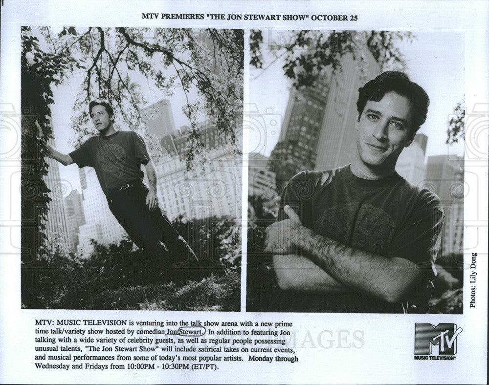 1993 Press Photo Talk/Variety Show Host Jon Stewart Promotional Portraits - Historic Images