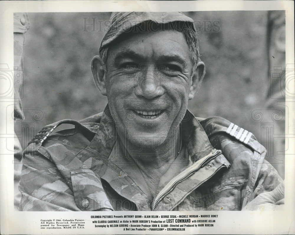 1966 Press Photo Anthony Quinn Actor War Movie Film Lost Command - Historic Images