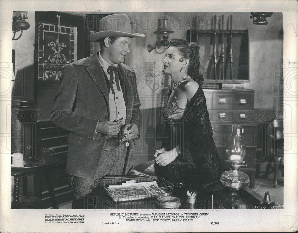 1950 Press Photo Film Singing Guns Vaughn Monroe Ella Raines Walter Brennan - Historic Images
