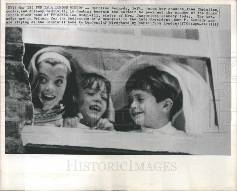 1965 Press Photo Caroline Kennedy Daughter President Cousins Anna Christina - Historic Images