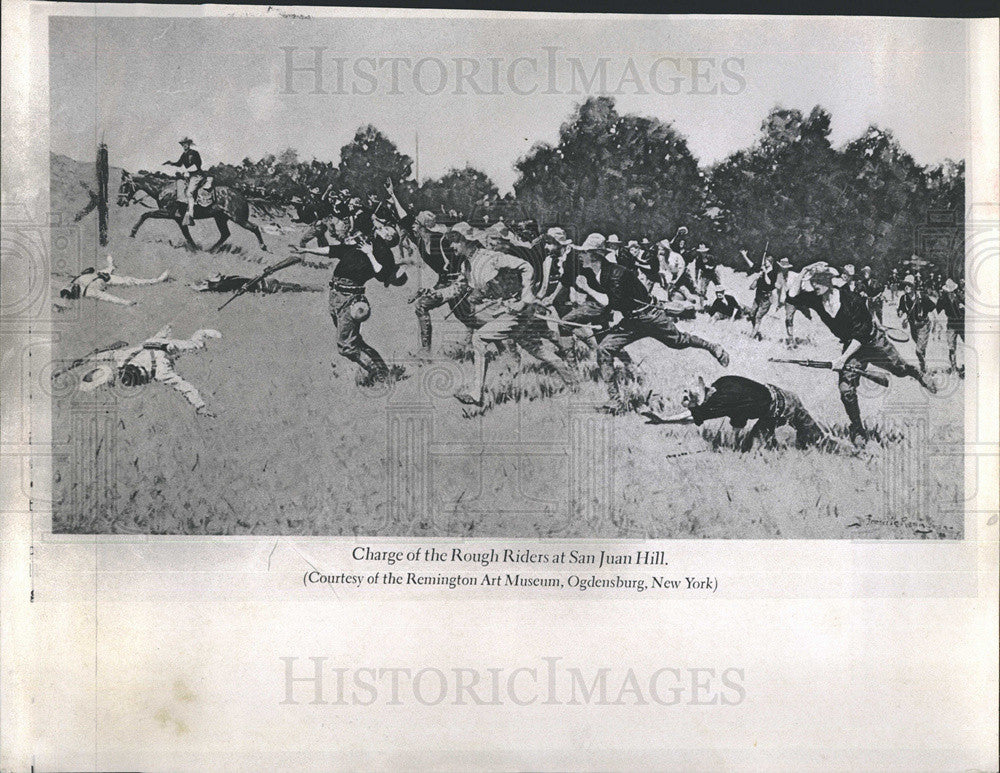 1971 Press Photo Frederic Remington, Charging of the Rough Riders, San Juan Hill - Historic Images