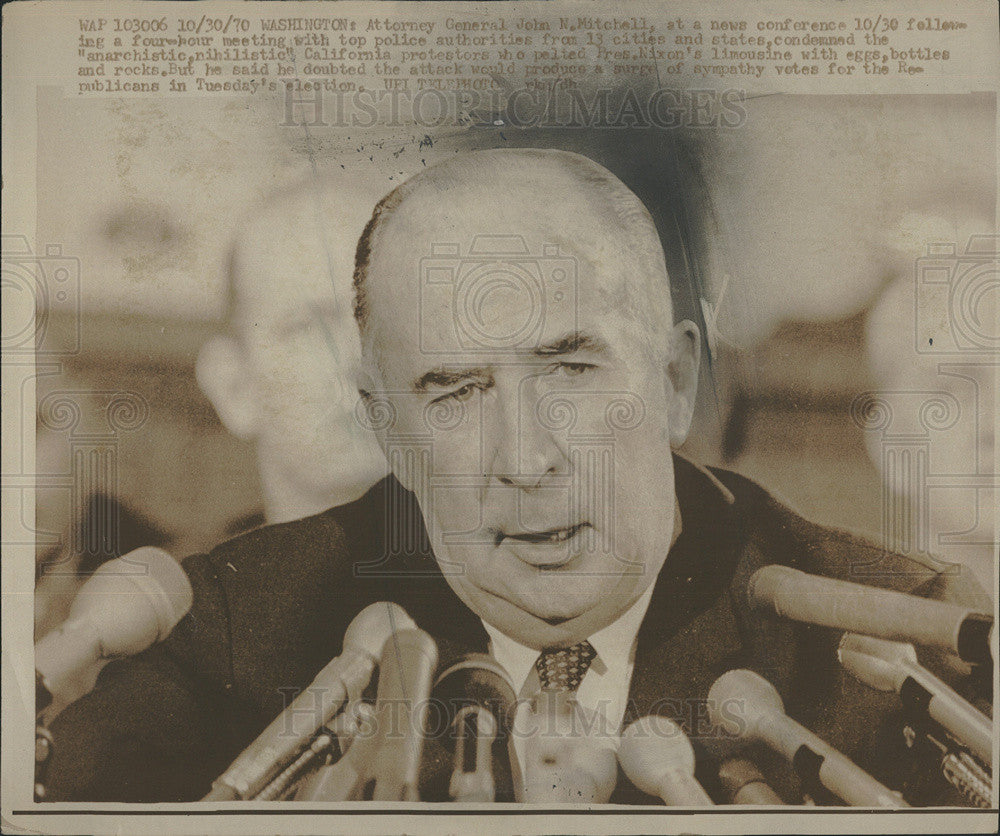 1970 Press Photo Attorney General John Mitchell - Historic Images