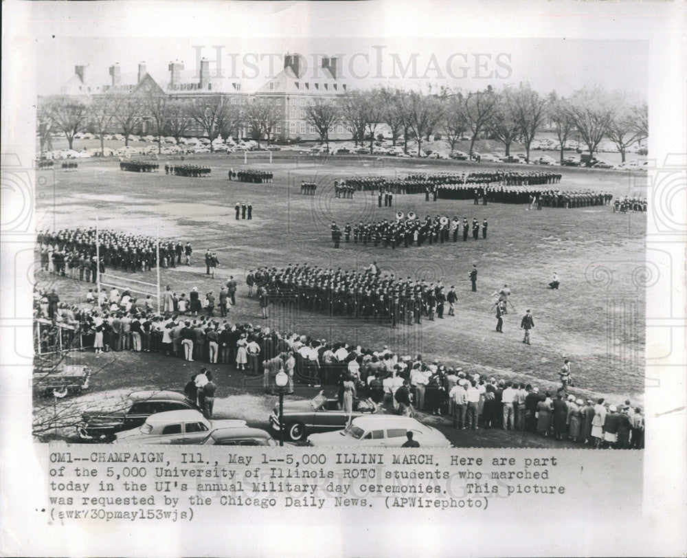 Press Photo University of Illinois ROTC Students, Military Day - Historic Images