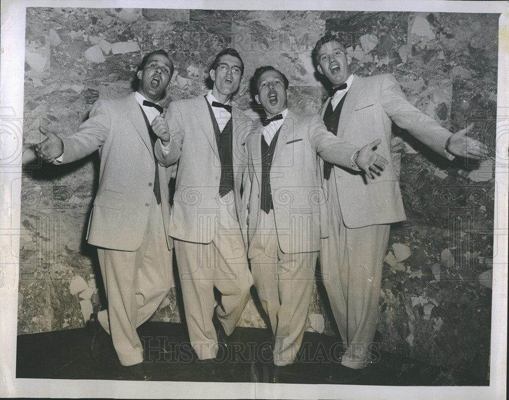 1955 Press Photo Barbershop Quartet Kordial-Aires, Lorny Silor, Raymond Bassett - Historic Images