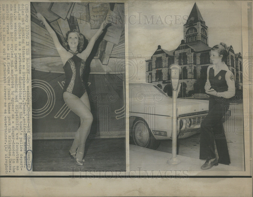 1975 Press Photo Cheryl Ramnley, Meter Maid, Singer-Dancer - Historic Images