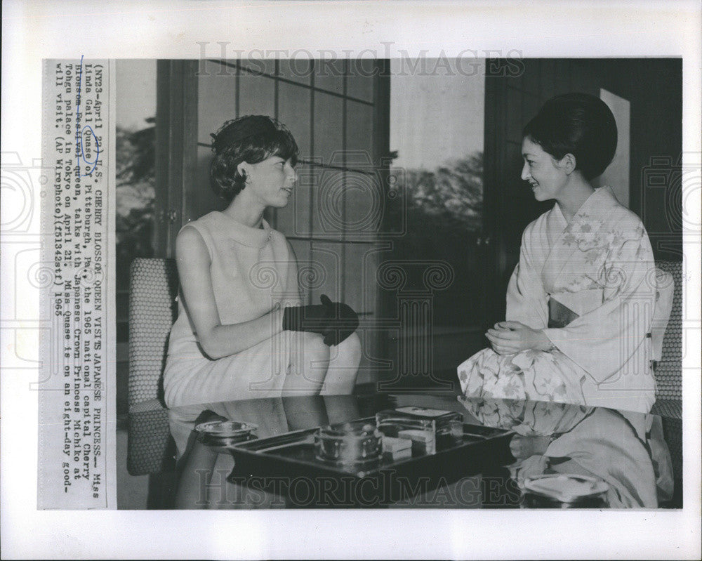 1965 Press Photo Miss Linda Gail Quase Cherry Blossom Queen, Japanese Princess - Historic Images