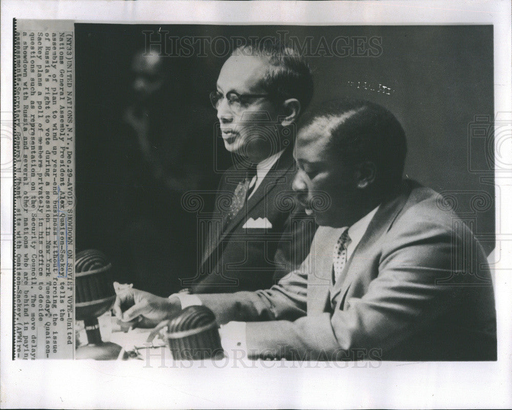 1964 Press Photo United Nations General Assembly President Alex Quaison-Seckey - Historic Images