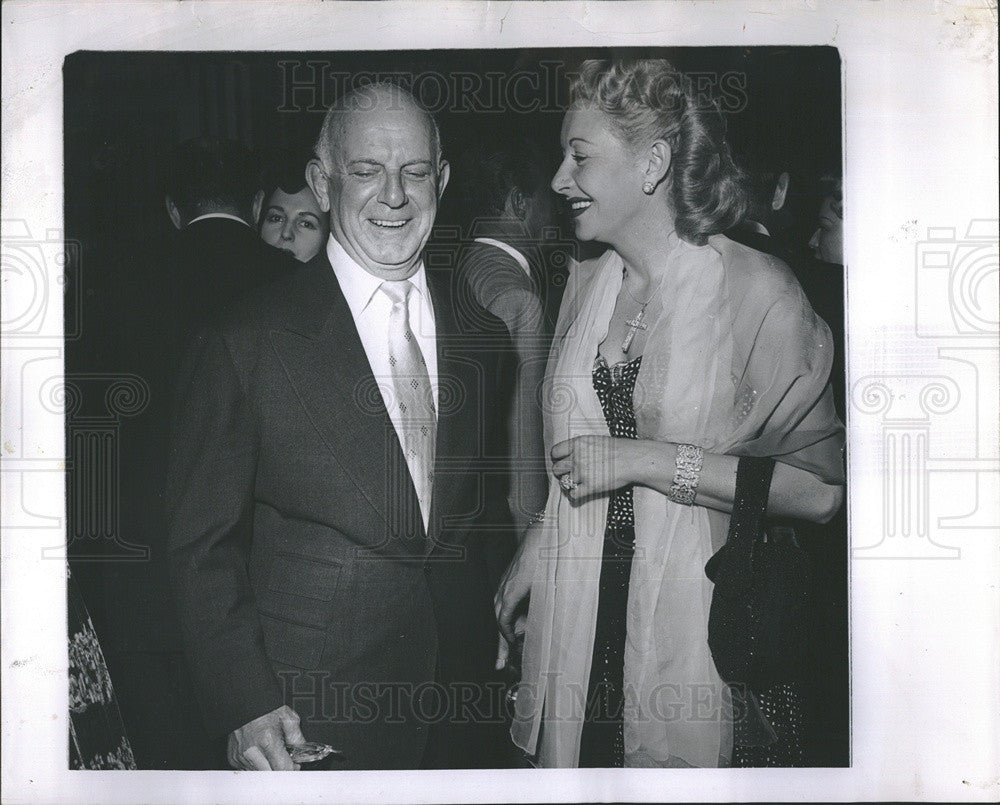 1952 Press Photo Vera Hruba Ralston ANd Hubby Herbert Yates At NY Night Club - Historic Images
