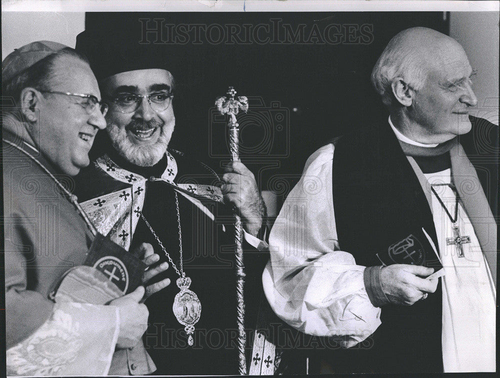 1967 Press Photo John Cardinal Cody, Archbishop Iakovos, Dr Arthur M Ramsey - Historic Images