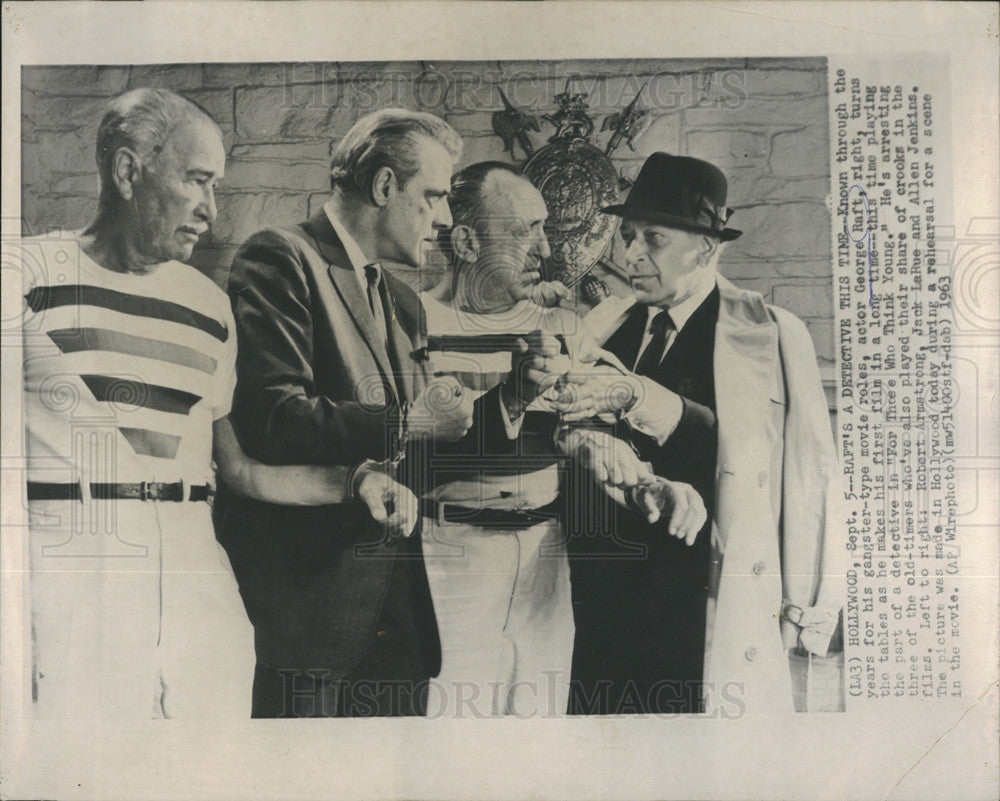 1963 Press Photo George Raft film For Those Who Think Young Robert Armstrong - Historic Images