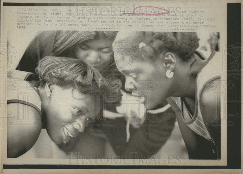 1976 Press Photo Brenda Moorehead And Chandra Cheeseborough-Women&#39;s 200 Dash - Historic Images