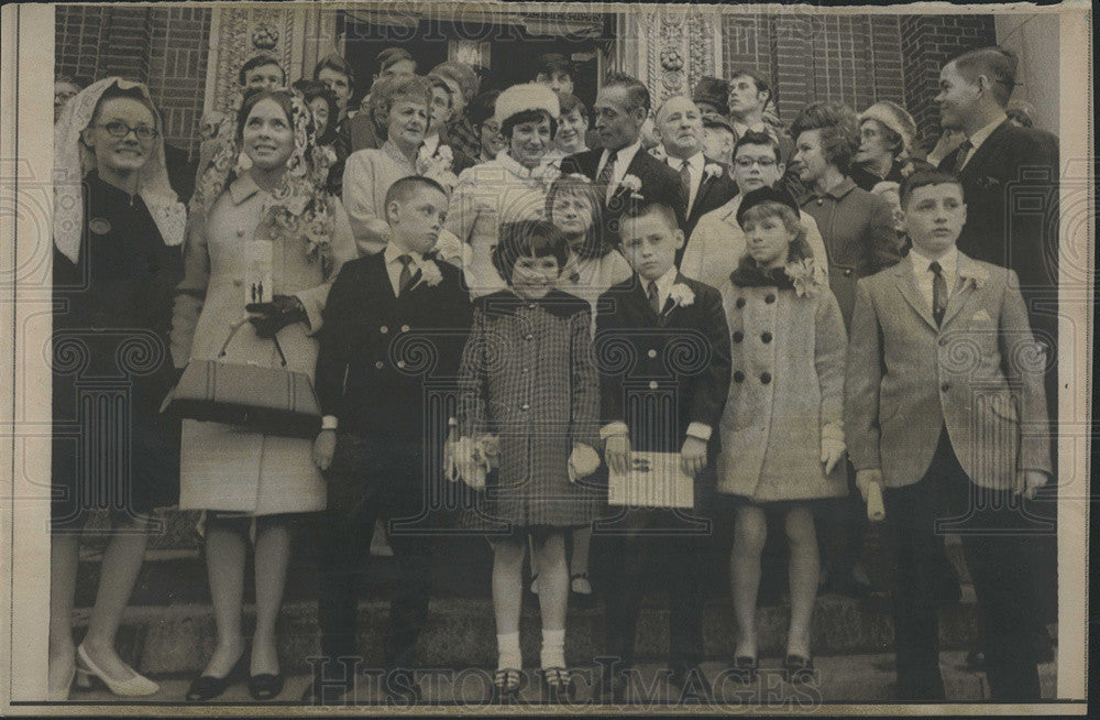 1969 Press Photo Mr. And Mrs. Frederick O&#39;Donnell with their 23 children - Historic Images