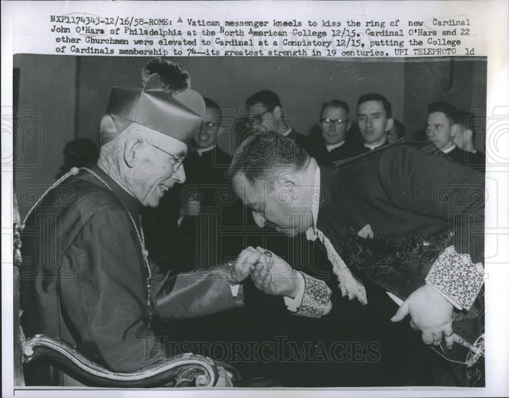 1958 Press Photo Cardinal John O&#39;Hara, North American College - Historic Images